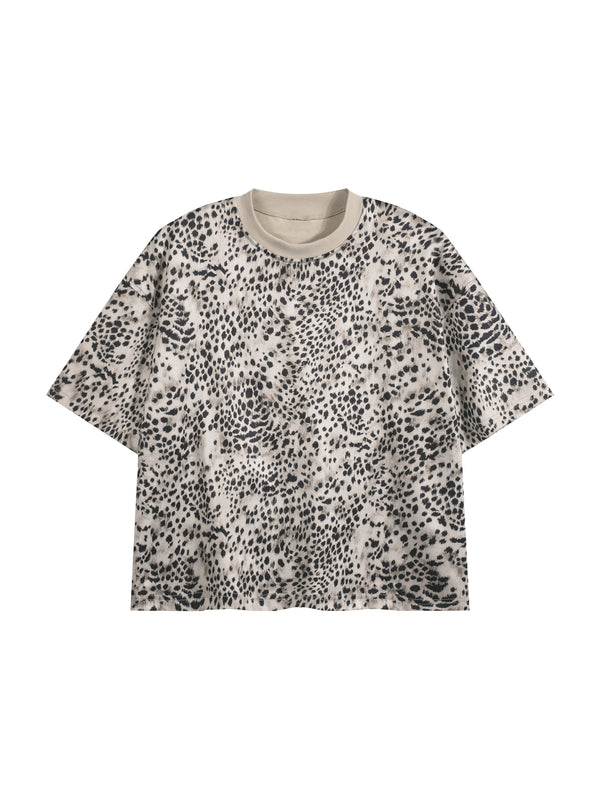 Unisex Leopard Print Boxy T-Shirt – Oversized Premium Streetwear Tee
