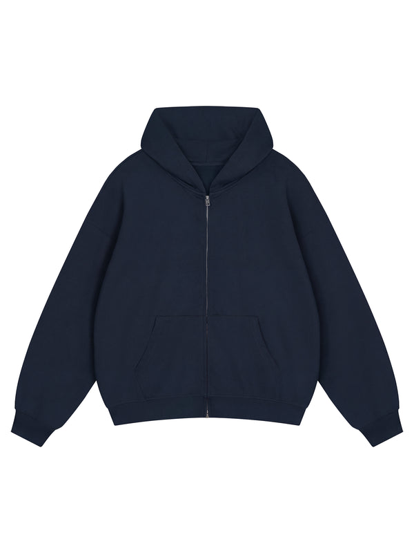 Unisex Loose Fit Full-Zip Hoodie – Premium Casual Streetwear Sweatshirt