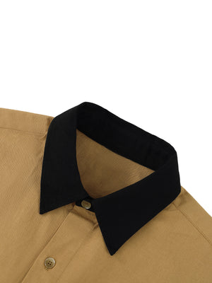 Unisex Color Block Short Sleeve Shirt – Relaxed Fit Casual Button-Up