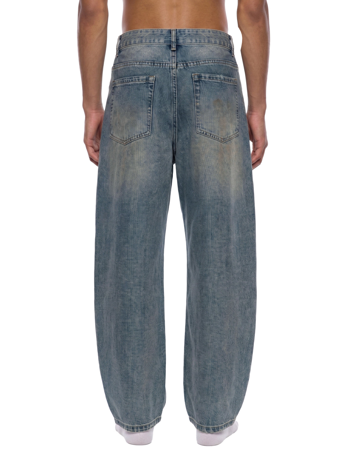 Men's Distressed Barrel Leg Jeans – Relaxed Fit Premium Denim Pants