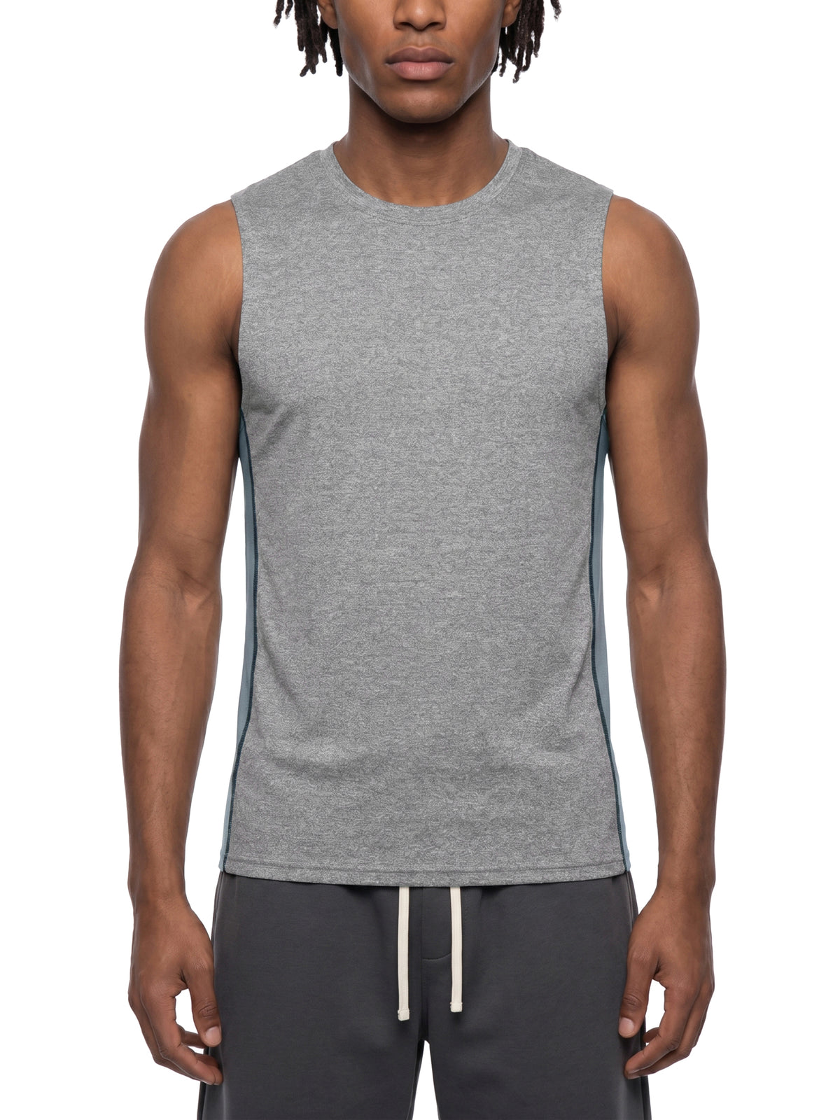 Men's Slim Fit Topstitch Tank Top – Premium Athletic Sleeveless Shirt