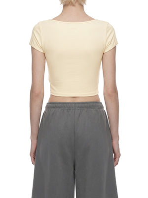 Women's Slim Cap Sleeve Crop T-Shirt – Fitted Everyday Essential Top