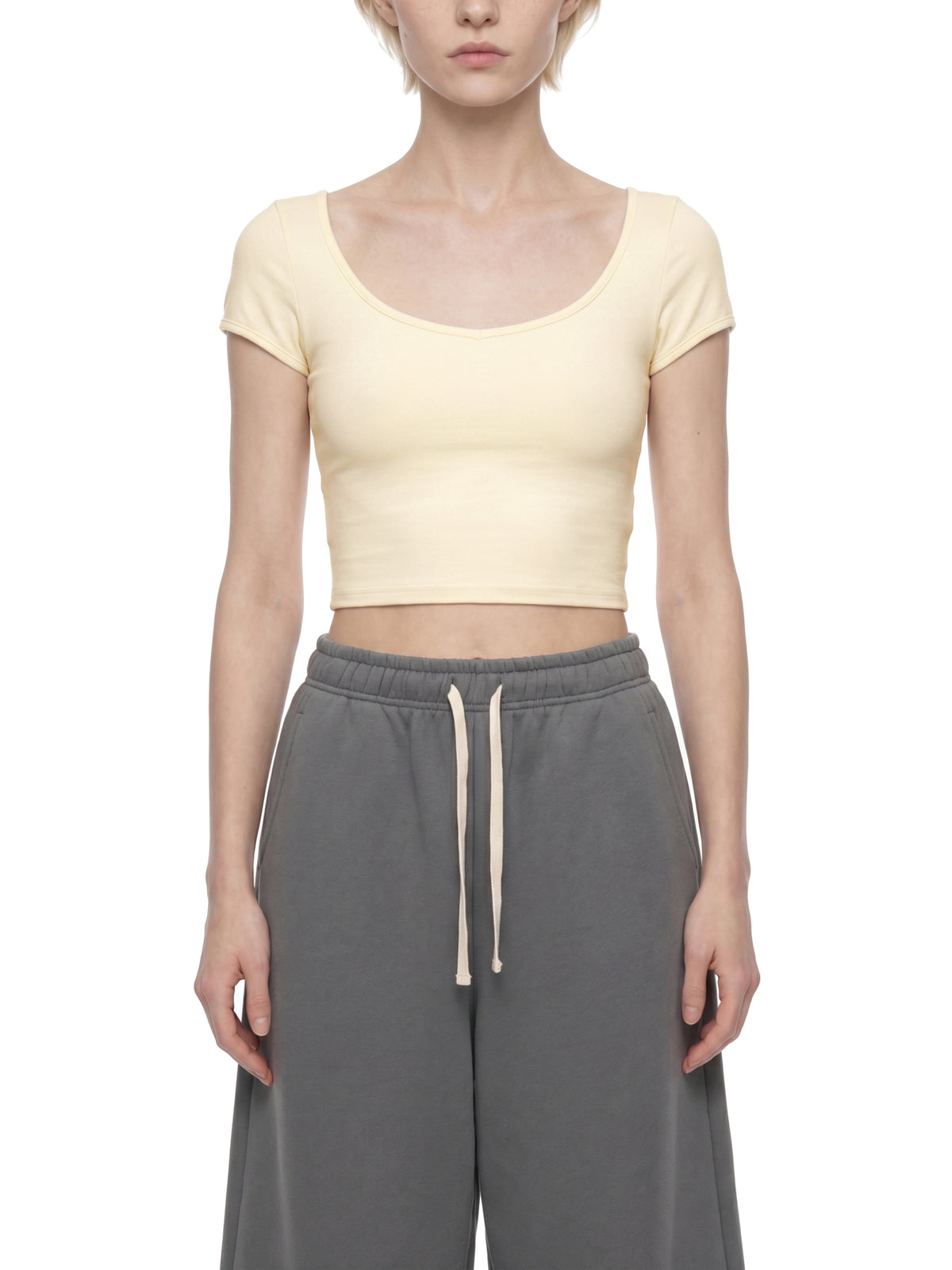 Women's Slim Cap Sleeve Crop T-Shirt – Fitted Everyday Essential Top