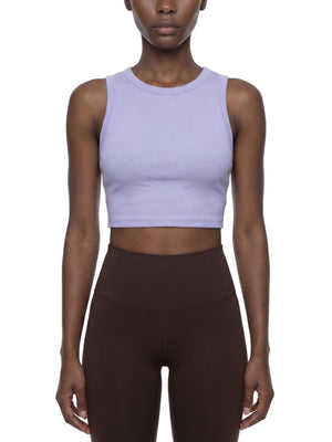 Women's Tight Crew Neck Crop Tank Top – Slim Fit Essential Sleeveless Top