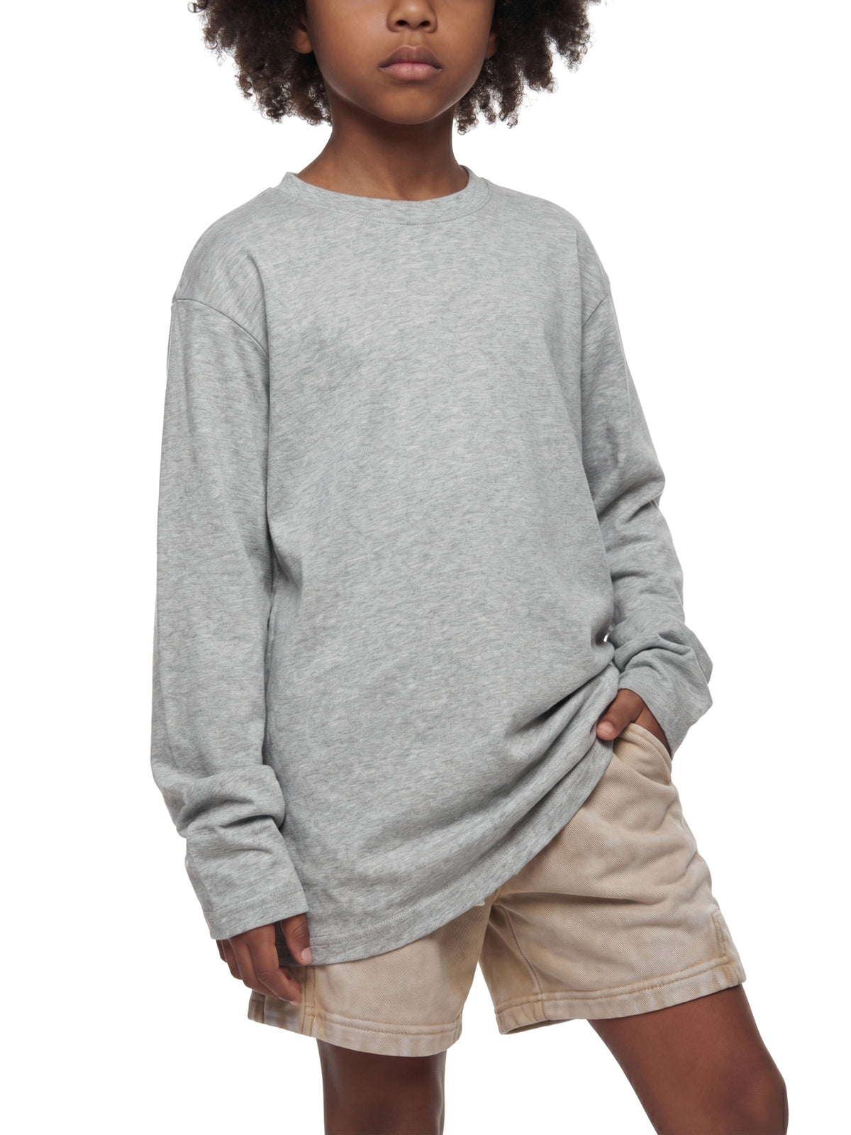 Kids' Drop Shoulder Long Sleeve T-Shirt – Oversized Cotton Casual Tee