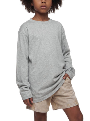 Kids' Drop Shoulder Long Sleeve T-Shirt – Oversized Cotton Casual Tee