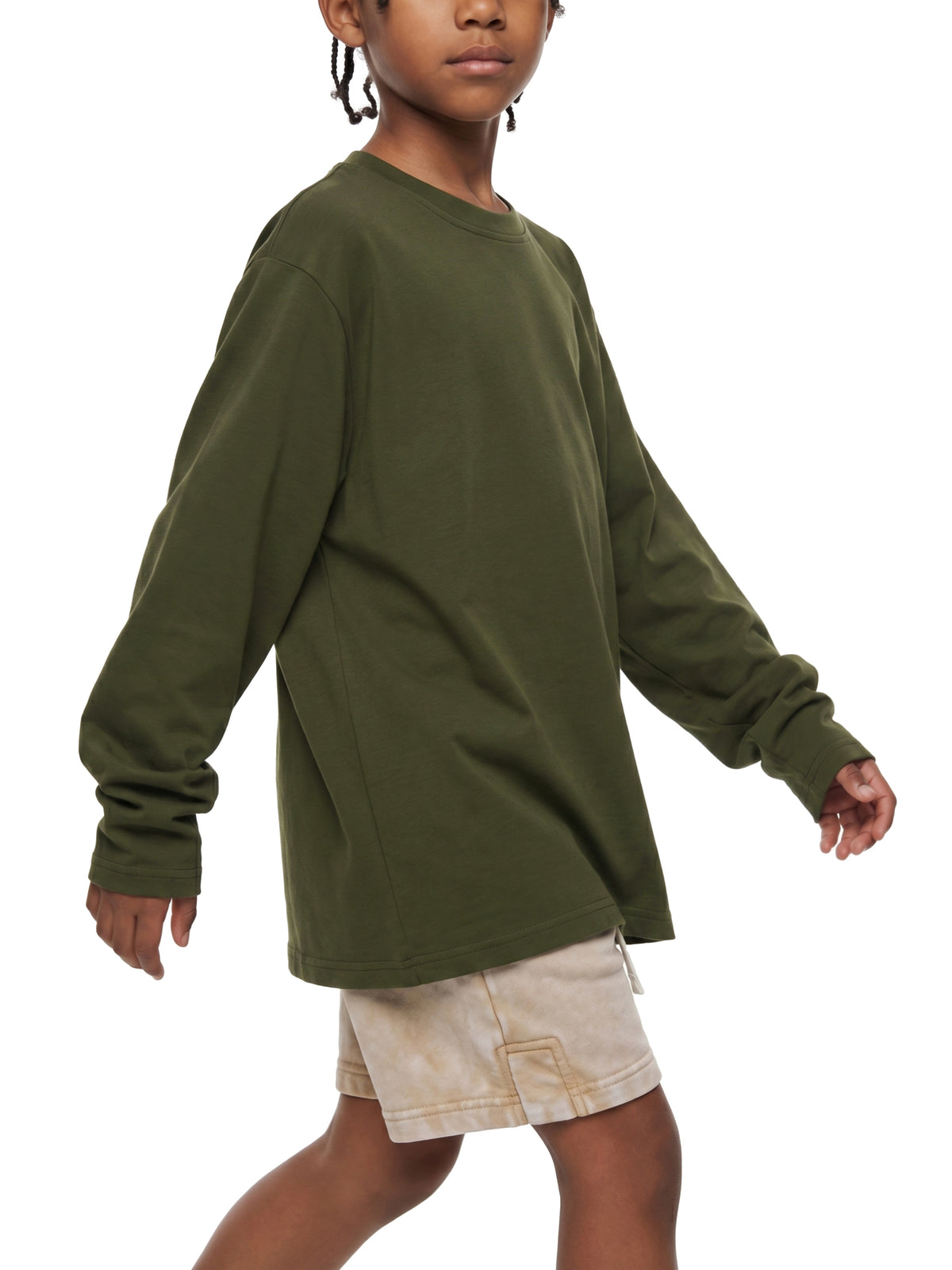 Kids' Drop Shoulder Long Sleeve T-Shirt – Oversized Cotton Casual Tee
