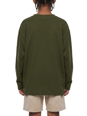Kids' Drop Shoulder Long Sleeve T-Shirt – Oversized Cotton Casual Tee
