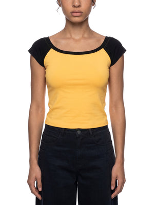 Women's Off-the-Shoulder Crop T-Shirt – Slim Fit Casual Fashion Top