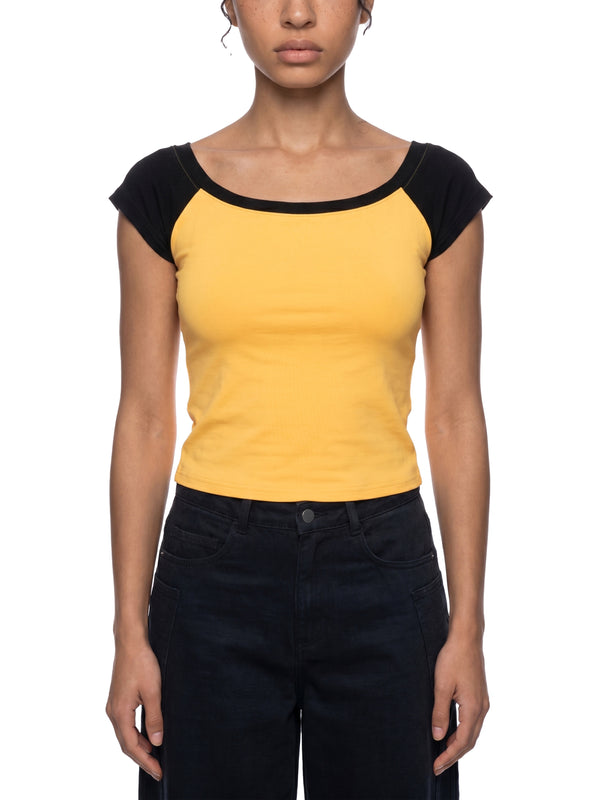 Women's Off-the-Shoulder Crop T-Shirt – Slim Fit Casual Fashion Top