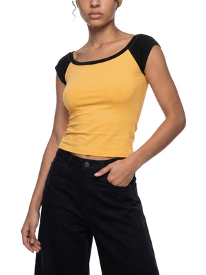 Women's Off-the-Shoulder Crop T-Shirt – Slim Fit Casual Fashion Top