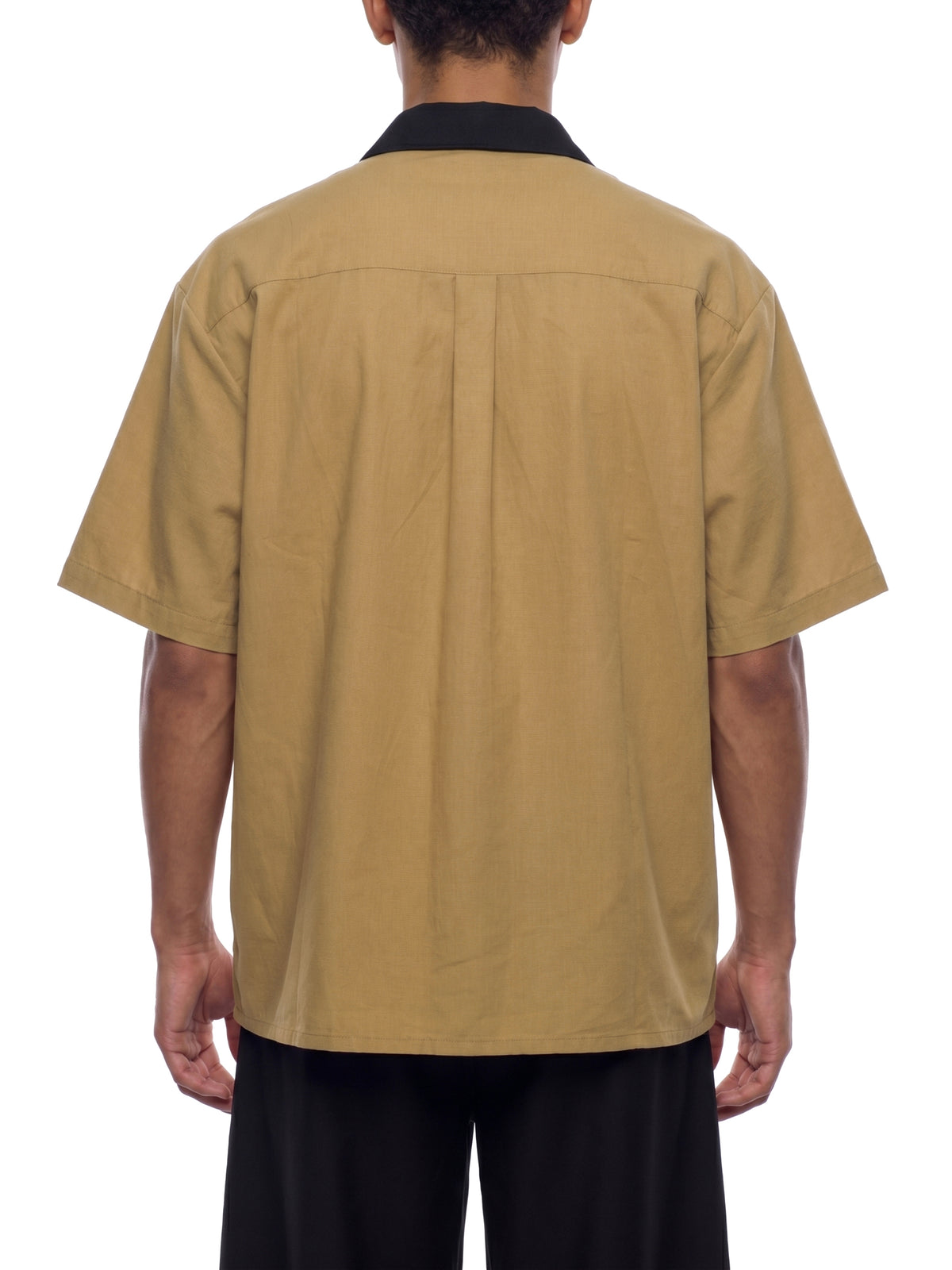 Unisex Color Block Short Sleeve Shirt – Relaxed Fit Casual Button-Up