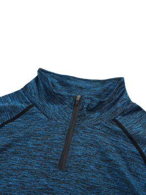Men's Quarter-Zip Performance Long Sleeve T-Shirt – Lightweight Athletic Training Top