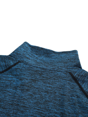 Men's Quarter-Zip Performance Long Sleeve T-Shirt – Lightweight Athletic Training Top