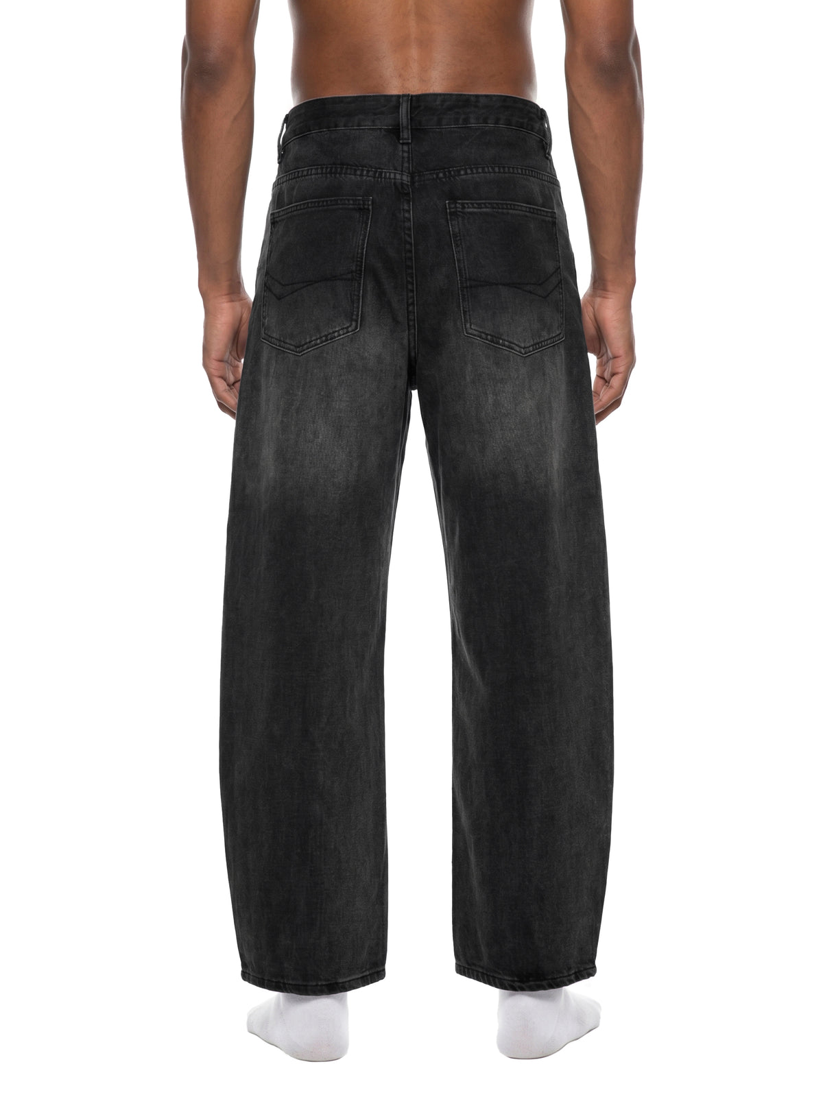 Men's Sunfade Vintage Wash Barrel Leg Jeans – Relaxed Fit Premium Denim Pants