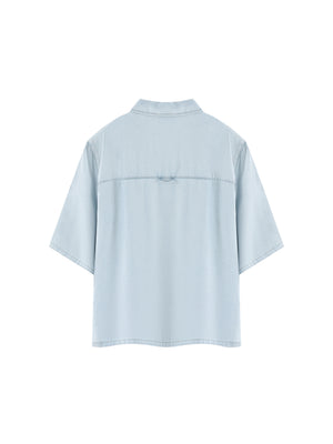 Unisex Vintage Wash Lyocell Drop Shoulder Shirt – Oversized Premium Button-Up