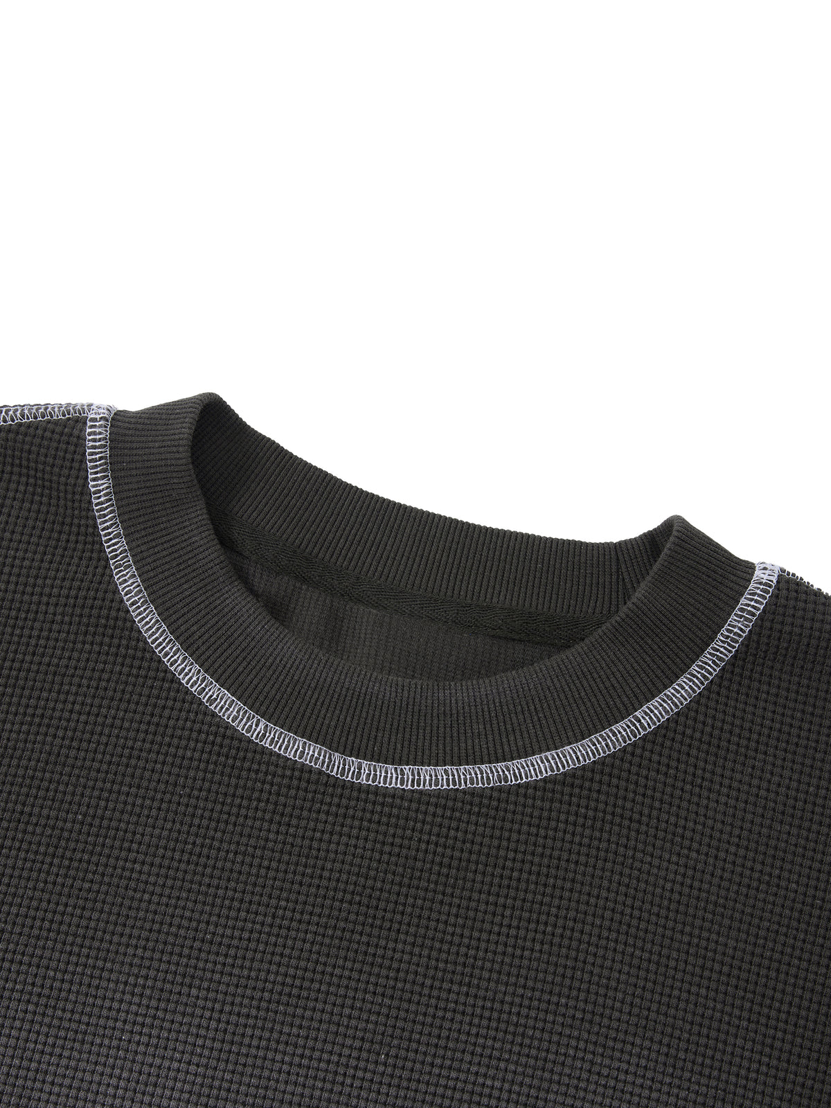 Unisex Vintage Sunfade Waffle Knit Boxy T-Shirt – Oversized Streetwear Tee