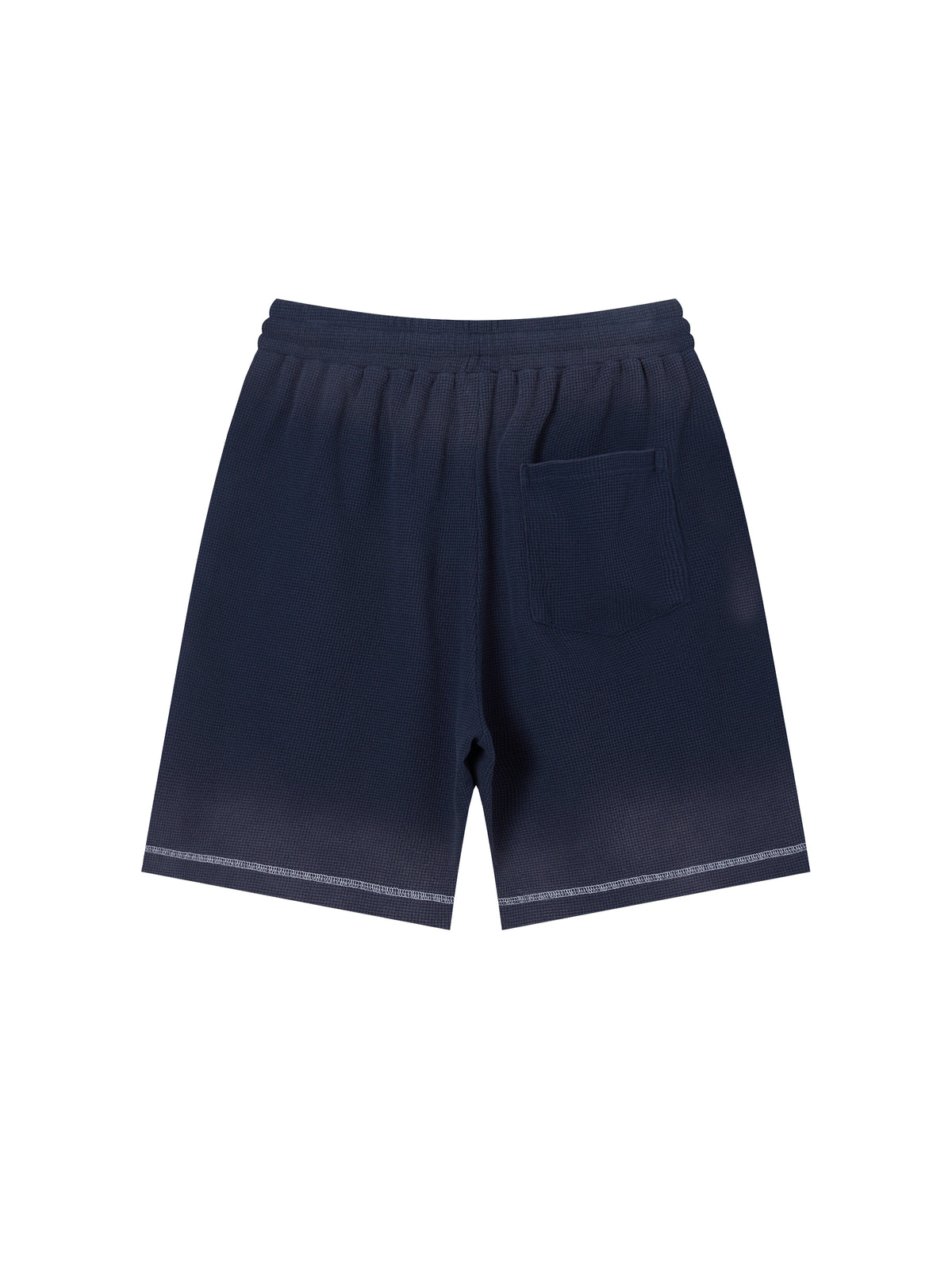 Unisex Vintage Sunfade Waffle Raw Hem Shorts – Oversized Streetwear Lounge Shorts