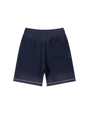 Unisex Vintage Sunfade Waffle Raw Hem Shorts – Oversized Streetwear Lounge Shorts