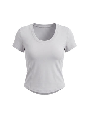 Women's Paneled Crop T-Shirt – Slim Fit Casual Streetwear Tee