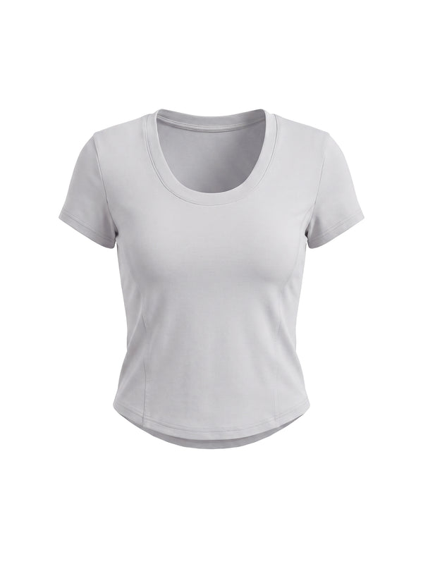 Women's Paneled Crop T-Shirt – Slim Fit Casual Streetwear Tee