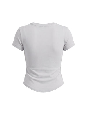 Women's Paneled Crop T-Shirt – Slim Fit Casual Streetwear Tee