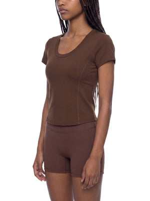 Women's Paneled Crop T-Shirt – Slim Fit Casual Streetwear Tee