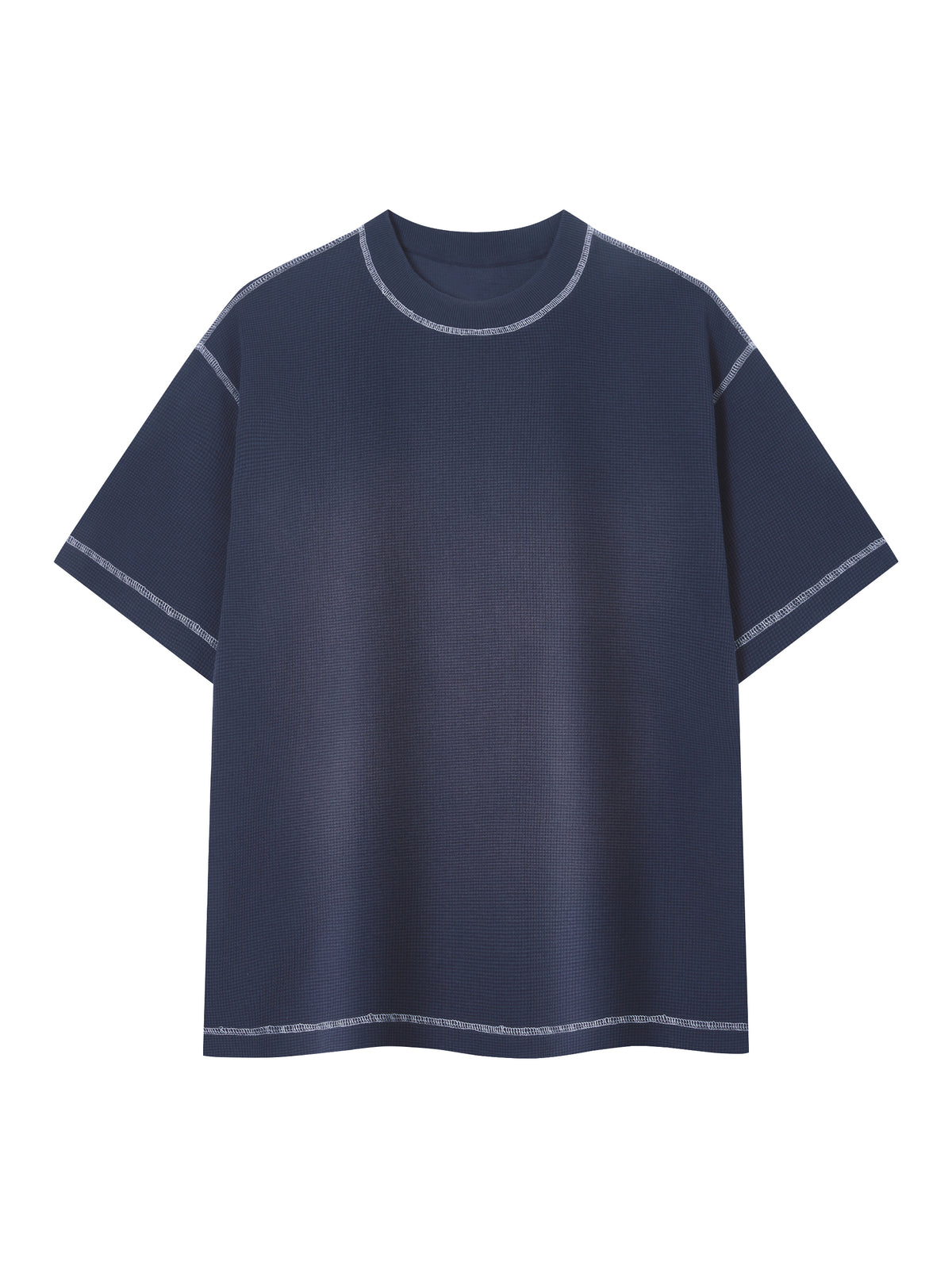Unisex Vintage Sunfade Waffle Knit Boxy T-Shirt – Oversized Streetwear Tee