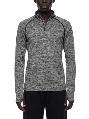 Men's Quarter-Zip Performance Long Sleeve T-Shirt – Lightweight Athletic Training Top