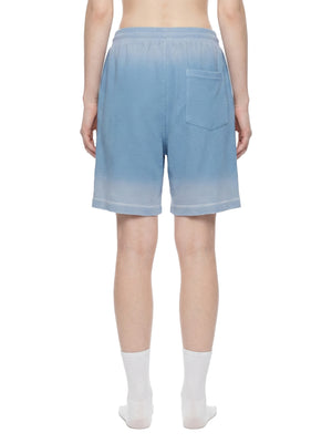 Unisex Vintage Sunfade Waffle Raw Hem Shorts – Oversized Streetwear Lounge Shorts