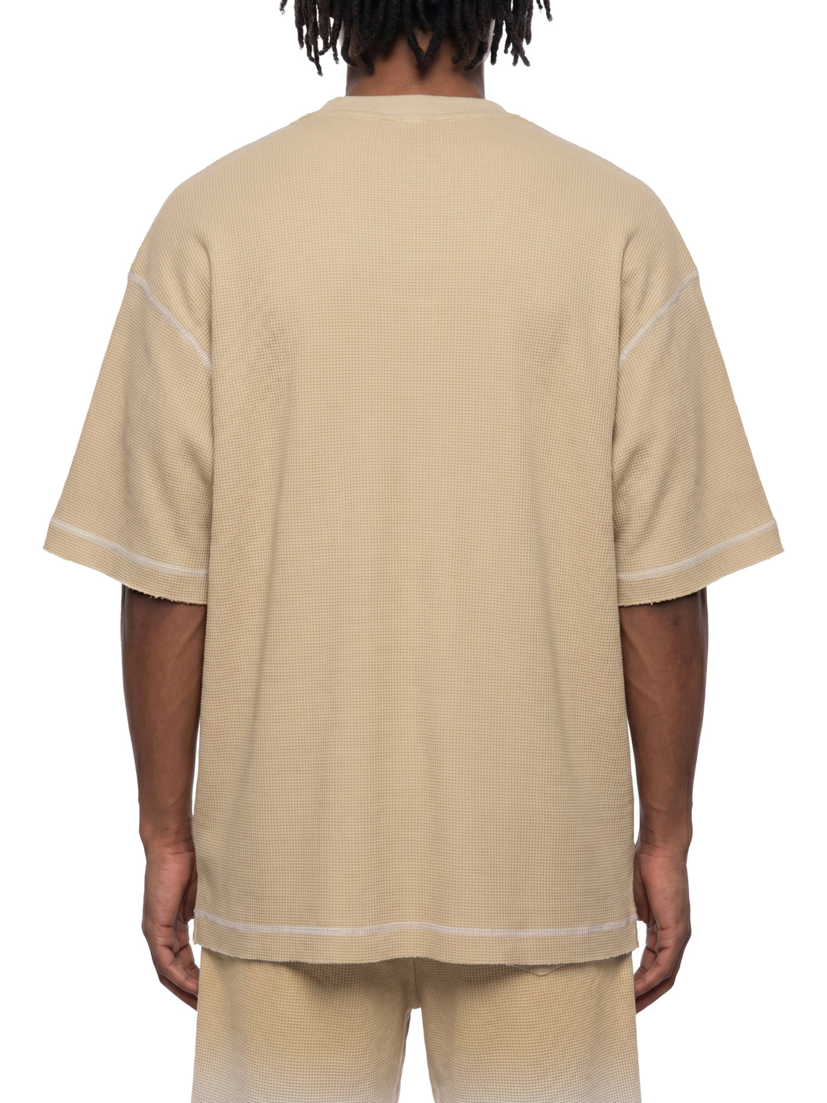 Unisex Vintage Sunfade Waffle Knit Boxy T-Shirt – Oversized Streetwear Tee