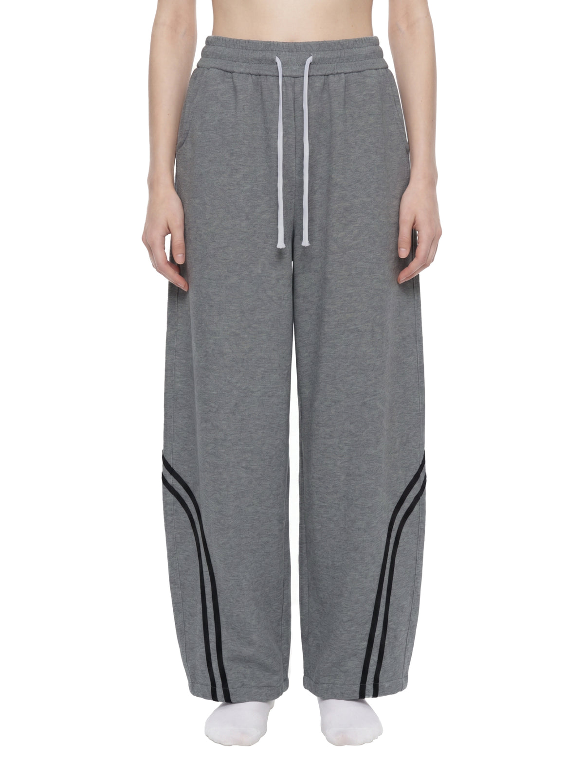 Unisex Wide Leg Piping Sweatpants – Oversized Relaxed Fit Streetwear Joggers