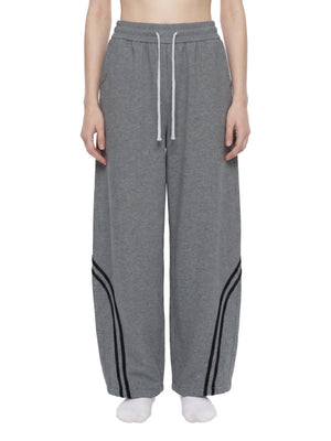 Unisex Wide Leg Piping Sweatpants – Oversized Relaxed Fit Streetwear Joggers