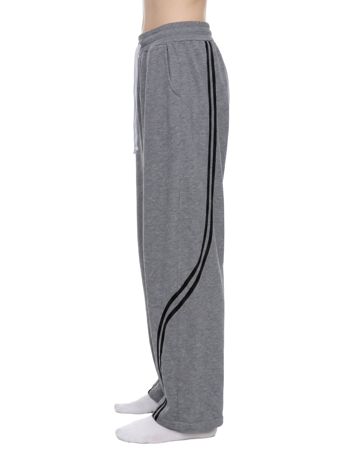 Unisex Wide Leg Piping Sweatpants – Oversized Relaxed Fit Streetwear Joggers