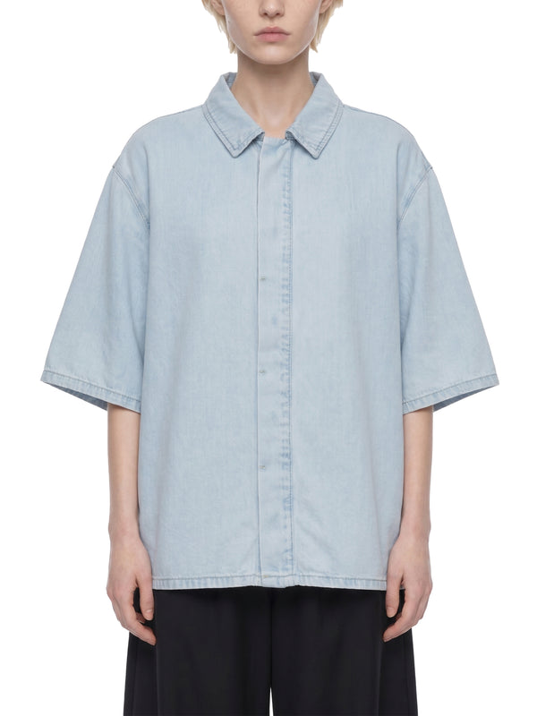 Unisex Vintage Wash Lyocell Drop Shoulder Shirt – Oversized Premium Button-Up
