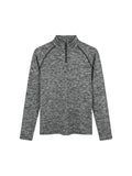 Men's Quarter-Zip Performance Long Sleeve T-Shirt – Lightweight Athletic Training Top