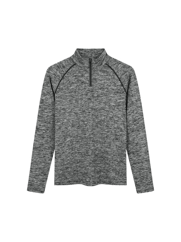 Men's Quarter-Zip Performance Long Sleeve T-Shirt – Lightweight Athletic Training Top
