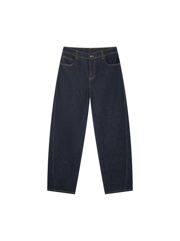Men's Vintage Wash Barrel Leg Jeans – Relaxed Fit Premium Denim