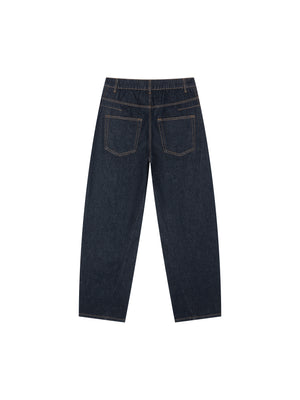Men's Vintage Wash Barrel Leg Jeans – Relaxed Fit Premium Denim