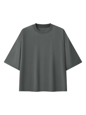 Unisex Boxy Mesh Crewneck T-Shirt – Oversized Breathable Streetwear Tee