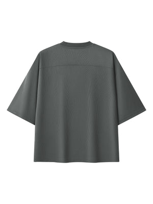 Unisex Boxy Mesh Crewneck T-Shirt – Oversized Breathable Streetwear Tee