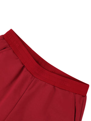 Women's Retro Contrast Trim Athletic Shorts – High-Waisted Activewear Shorts