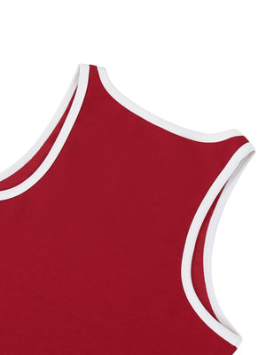 Women's Color Block Cropped Tank Top – Athletic Sleeveless Activewear Top