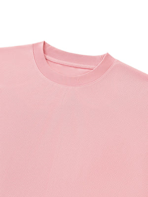 Unisex Boxy Mesh Crewneck T-Shirt – Oversized Breathable Streetwear Tee