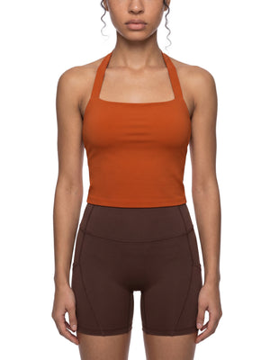 Women's Halter Crop Sports Bra – Medium Support Activewear Bra