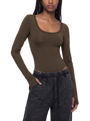 Women's Long Sleeve Performance Yoga Bodysuit – Sculpting Activewear One-Piece