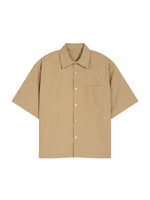 Unisex Heavyweight Boxy Short Sleeve Shirt – Oversized Premium Streetwear Button-Up