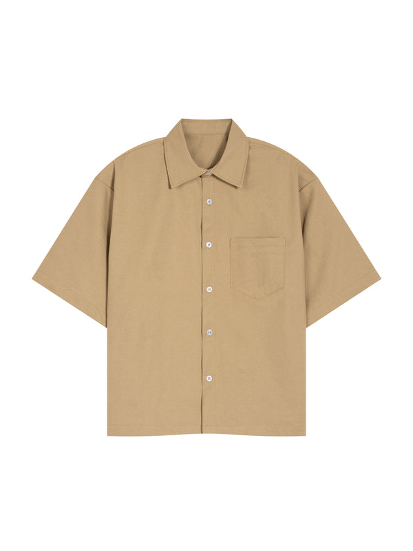 Unisex Heavyweight Boxy Short Sleeve Shirt – Oversized Premium Streetwear Button-Up