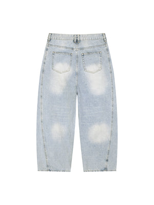 Men's Vintage Wash Sunfade Barrel Leg Jeans