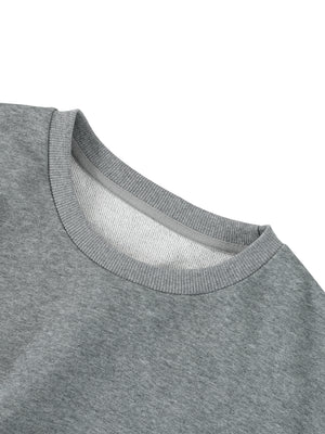 Women's Boxy Cropped Crewneck Sweatshirt – Oversized Casual Fleece Pullover
